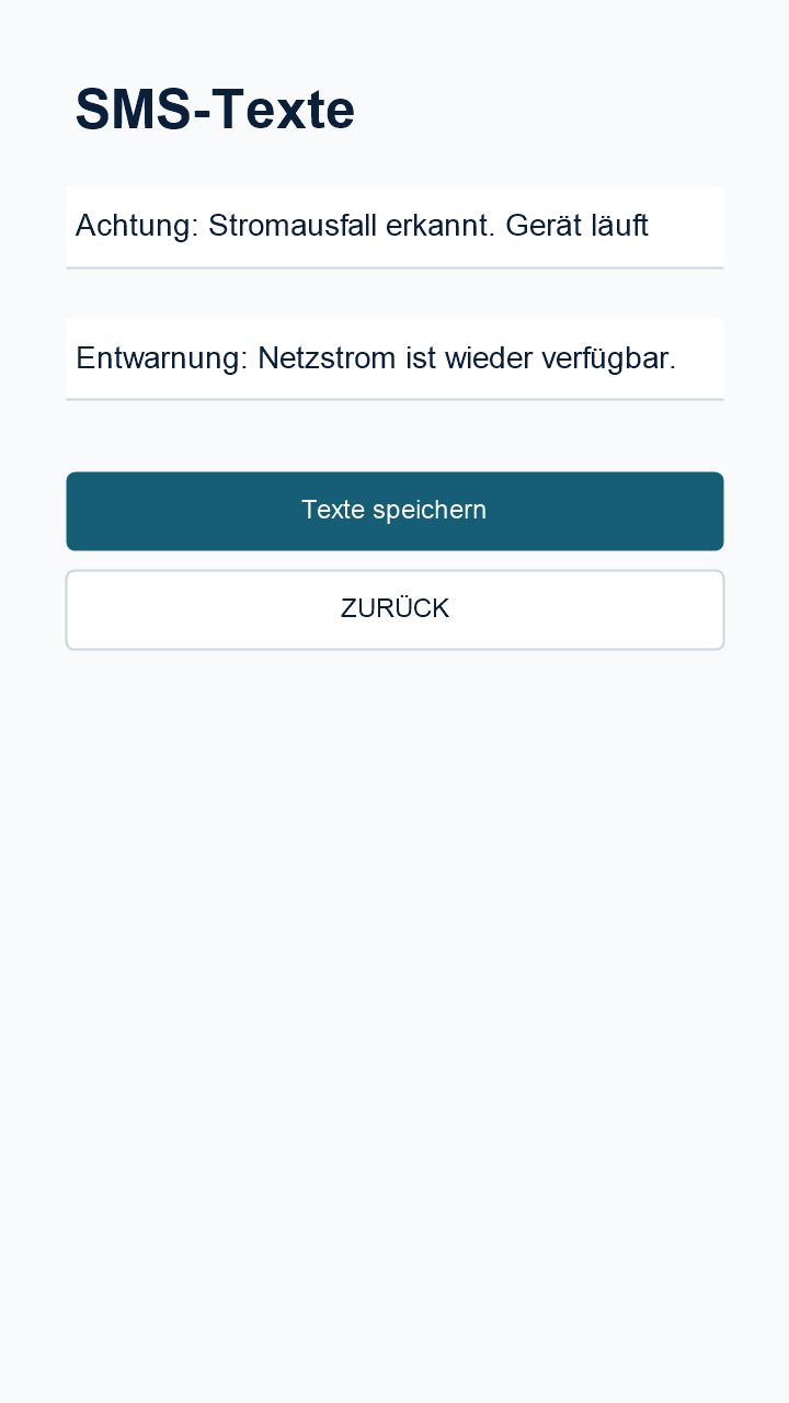 SMS-Texte einstellen