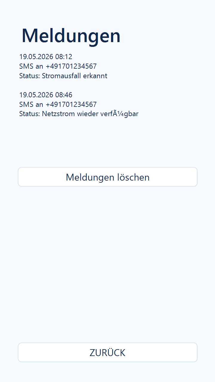 StromPing Meldungen in Version 1.1.14